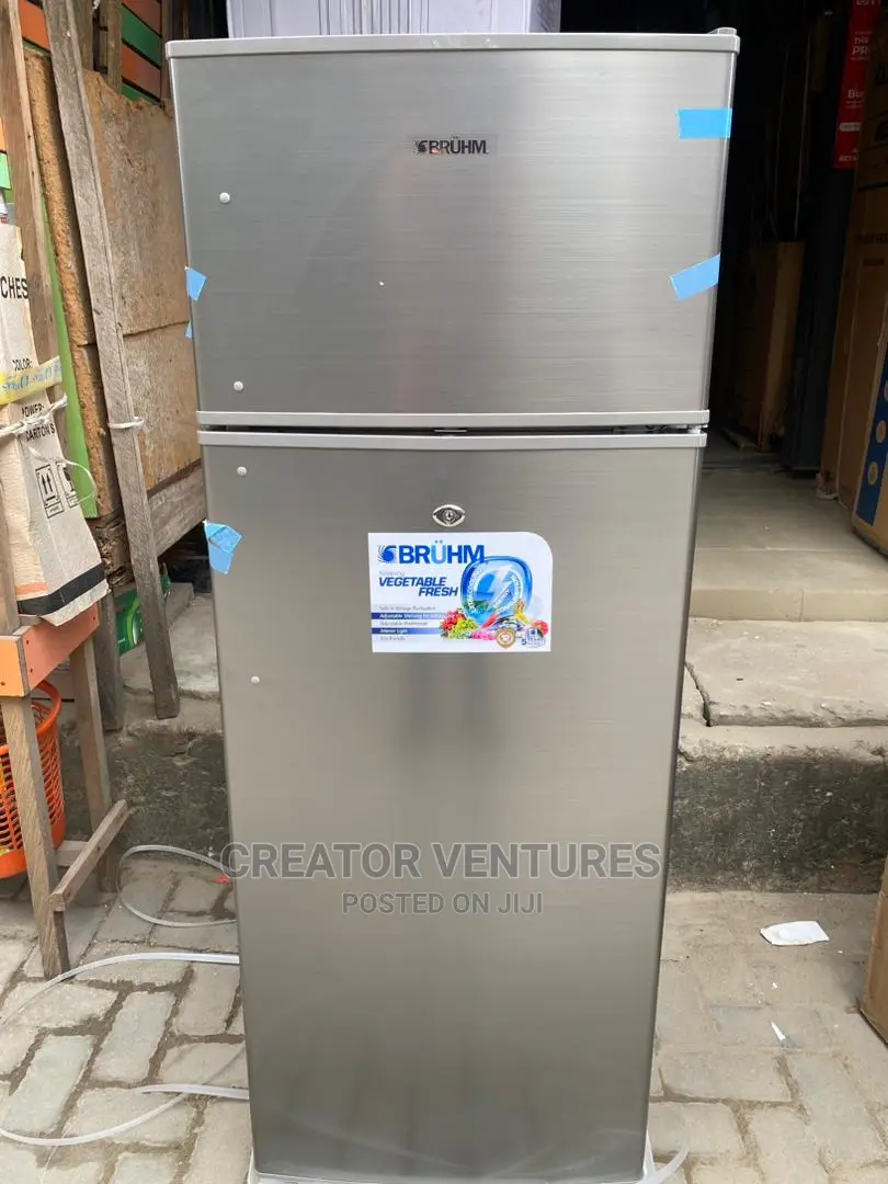 BRUHM Double Door Refrigerator 200L Low Voltage,Fast Cooling
