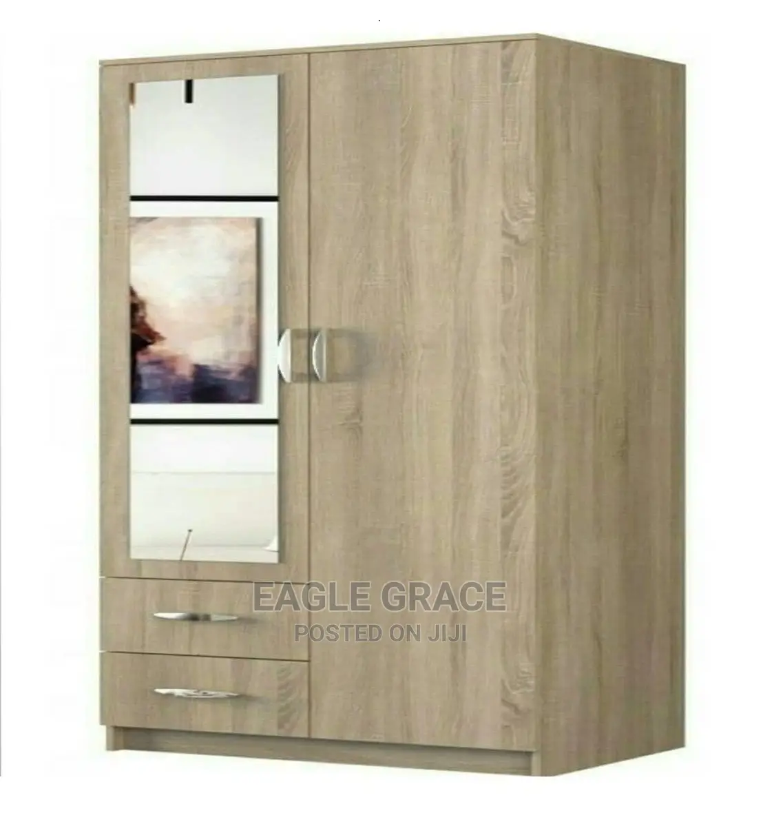 Modern Double Wardrobe With Mirror Frame