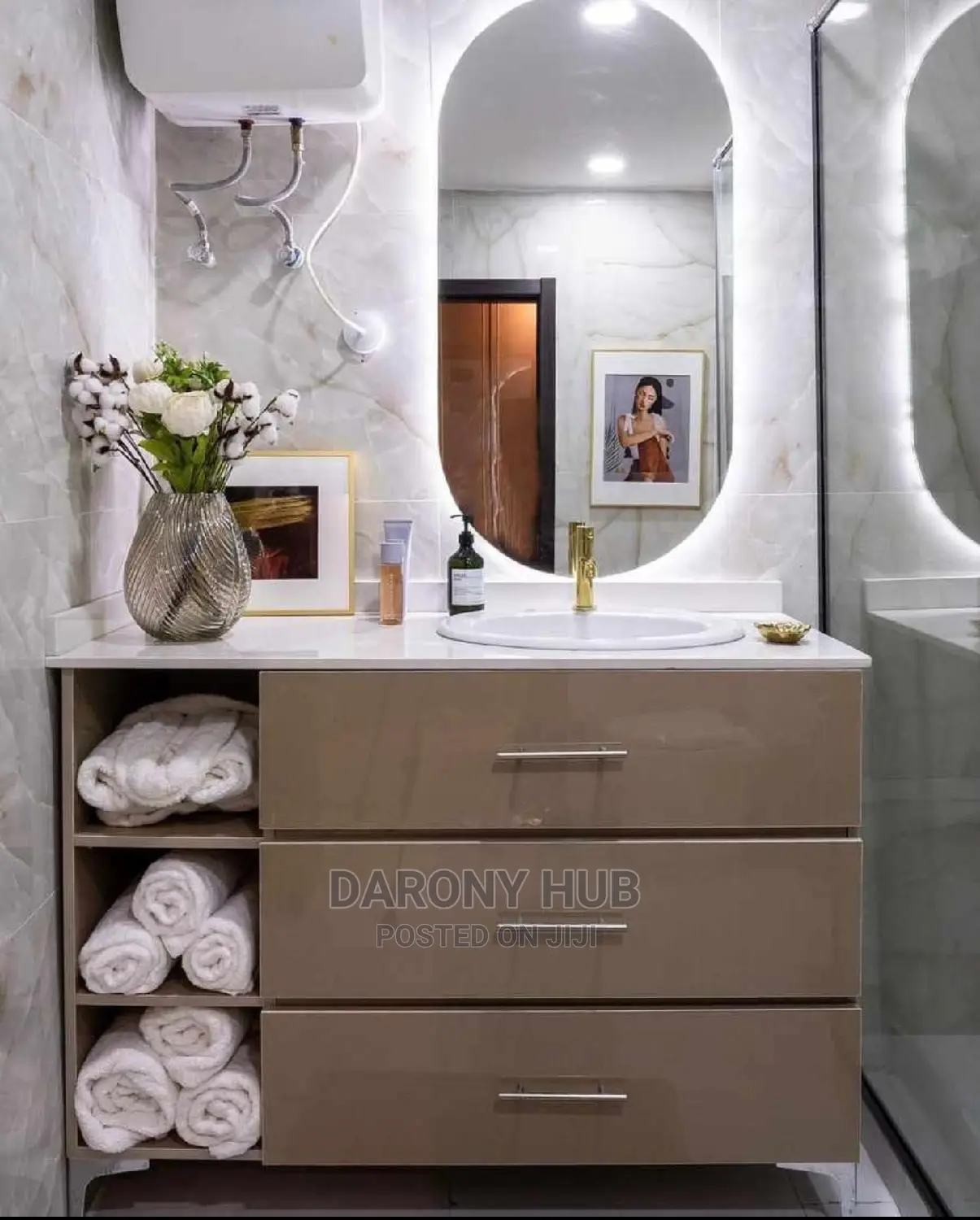 Bathroom Decor, Mirror With LED and Vanaity