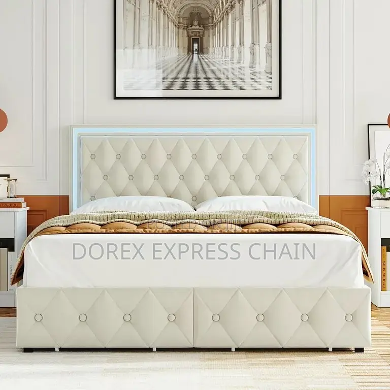 Queen Super Size Bedframe With Bedside.