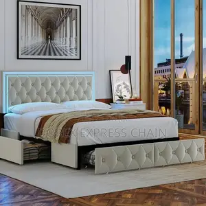 Queen Super Size Bedframe With Bedside.