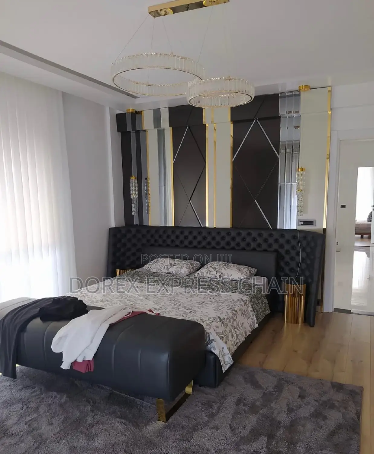 Royal Beautiful Bedframe With Bedside And Mirror