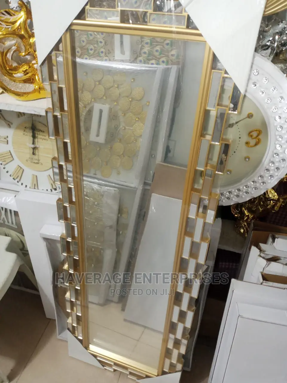 Modern Decorated Rectangular Wall Mirror