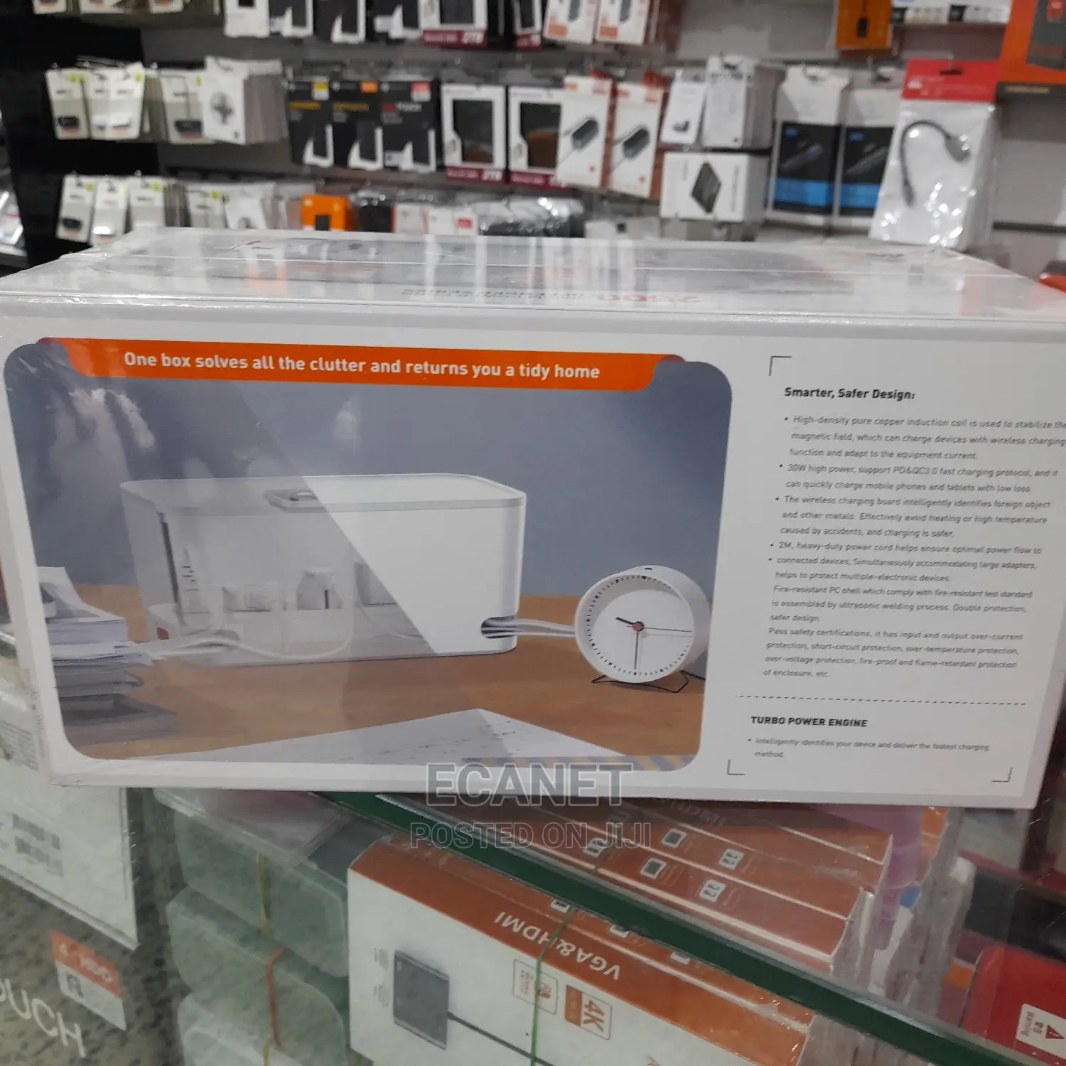Cord Organizer Box Power Strip