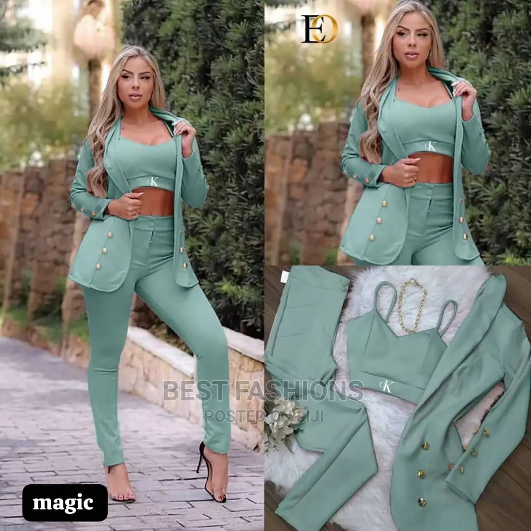 Quality Female 3 Piece White Suit