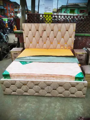 Uniquely Designed Upholstery Padded 6 by 6 Bed Frame