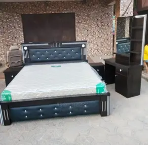 Quality 6 by 6 HDF Upholstery Wooden Bedframe - Complete Set