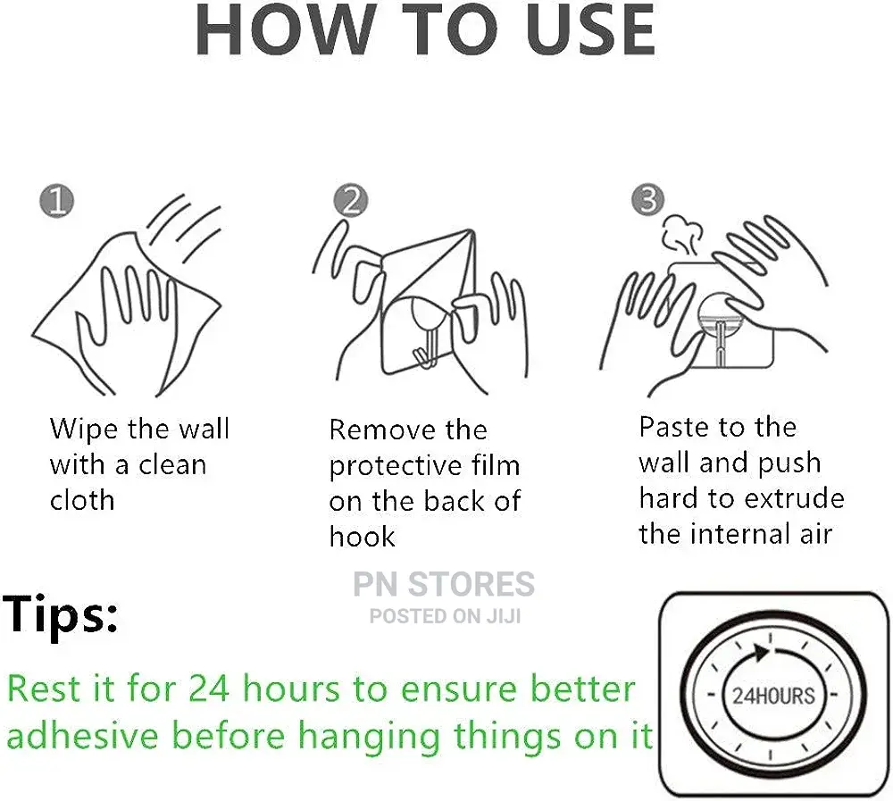 12 PCS Strong Adhesive Wall Stick Hook
