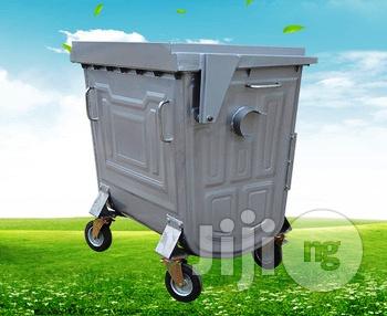 500 Litre Galvanised Metal Wheeled Garbage Container