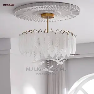 Luxury Leaf Pearl Crystal Chandelier.