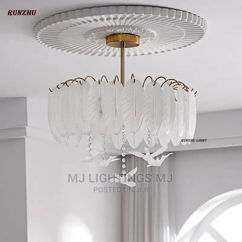 Luxury Leaf Pearl Crystal Chandelier.