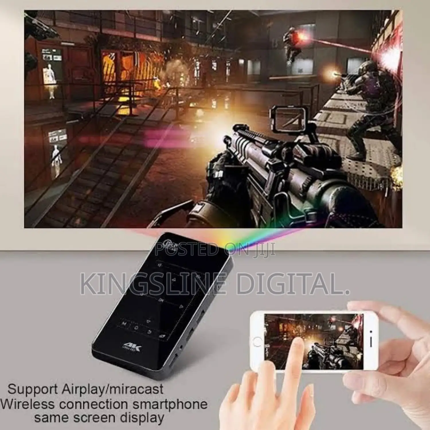 DLP Rechargeable Smart Mini Portable Bluetooth Projector