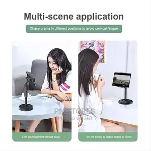 Solid Rotational Desktop Phone Stand Holder- Black