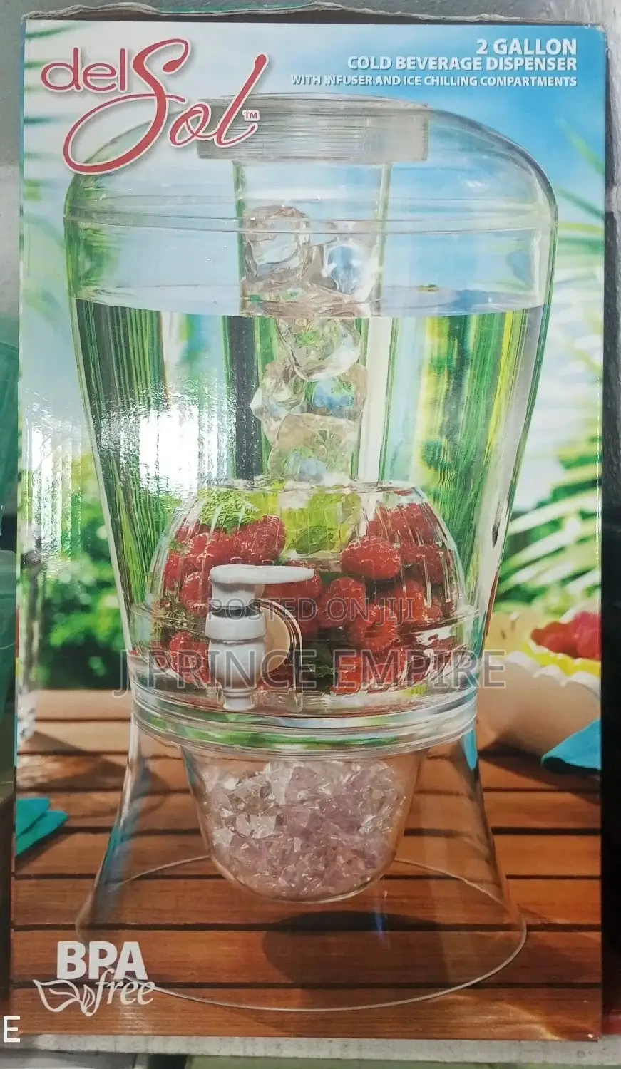 2 Gallon Cold Beverage Dispenser With Infuser Ice Chilling