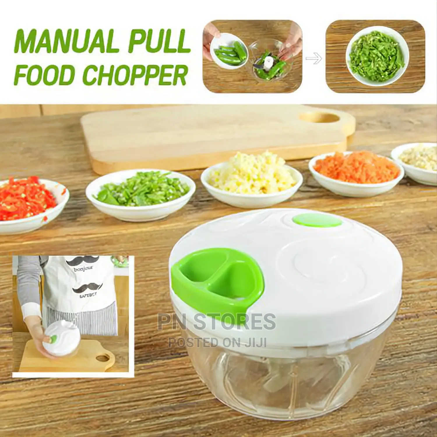 Manual Pull Rope Speedy Vegetable Chopper Hand Held Pulling