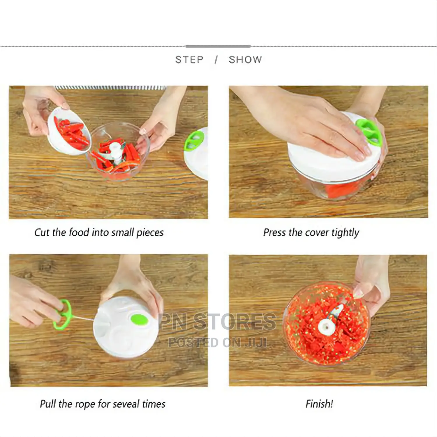Manual Pull Rope Speedy Vegetable Chopper Hand Held Pulling
