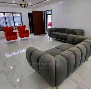 Luxury 7 Seater Living Room Fabric Made Sofa Chair.