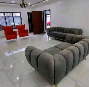 Luxury 7 Seater Living Room Fabric Made Sofa Chair.