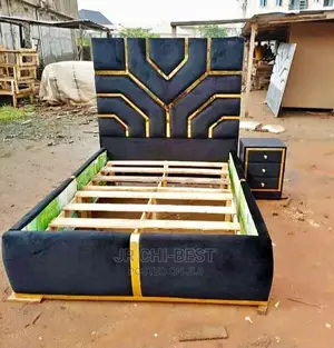 Premium 4.5 by 6 HDF Upholstery Bed Frame and a Bedside