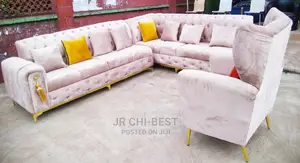 Magnificent Upholstery Fabric L-Shaped Tufted Sofa | Chairs | Couch