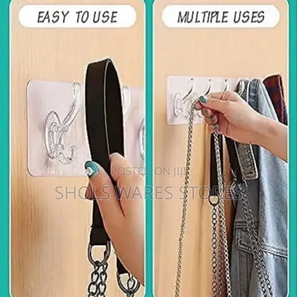 TRANSPARENT Plastic Adhesive Sticker Hook