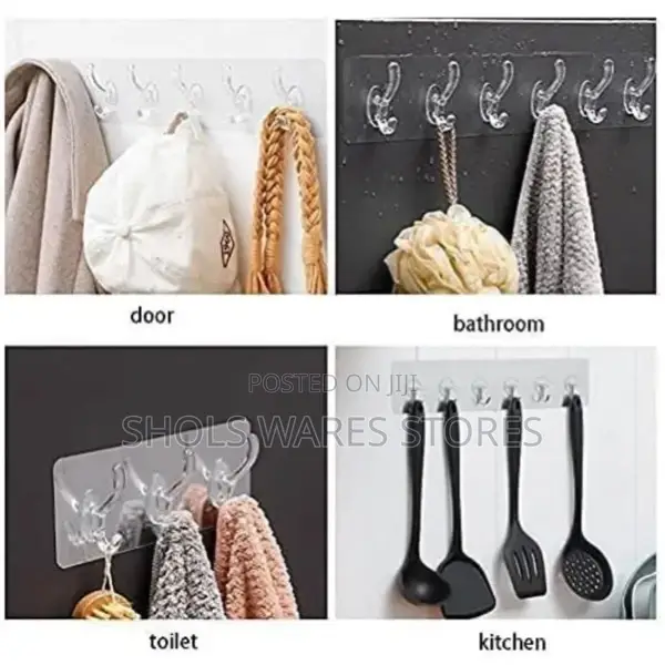 TRANSPARENT Plastic Adhesive Sticker Hook
