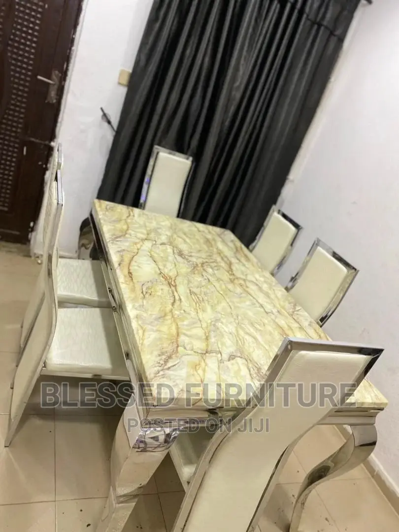 Imported Marble Dining With Six Chair