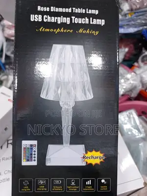 3 Color Crystal Rechargeable Table Lamp