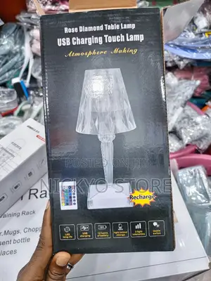 3 Color Crystal Rechargeable Table Lamp