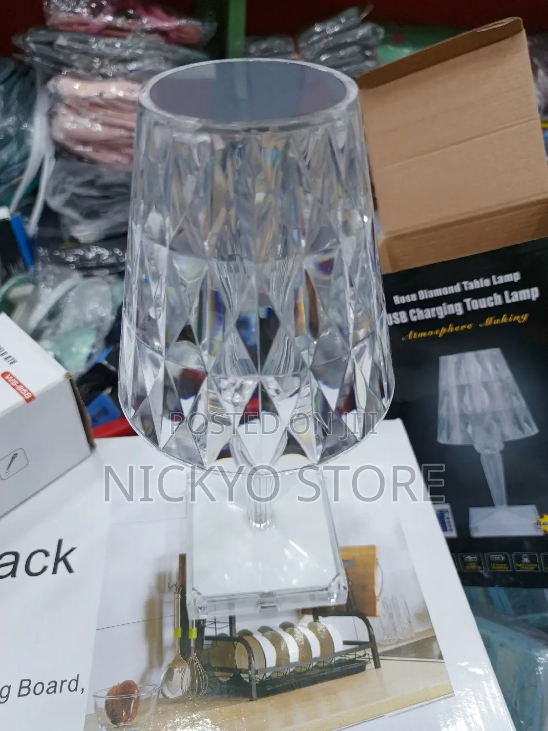 3 Color Crystal Rechargeable Table Lamp