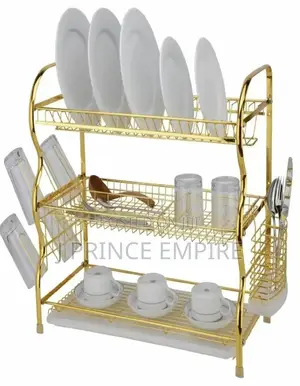 3 Layers Dish Rack - Gold