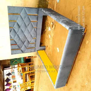Modern Gray Headboard Bedframe
