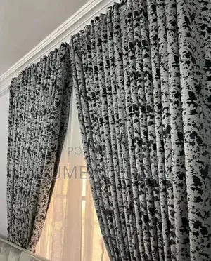 Black and Ash Design Curtain