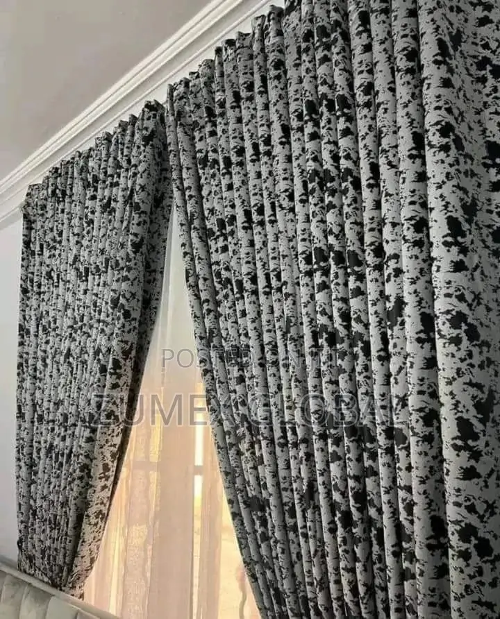 Black and Ash Design Curtain