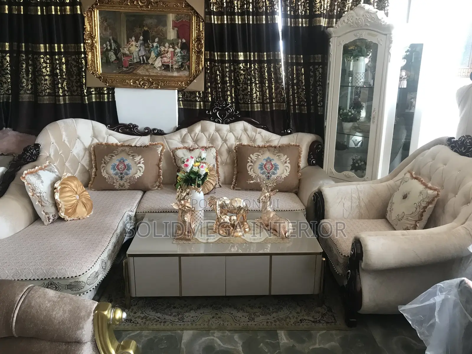 Solid Interior L Chair Turkish Sofa
