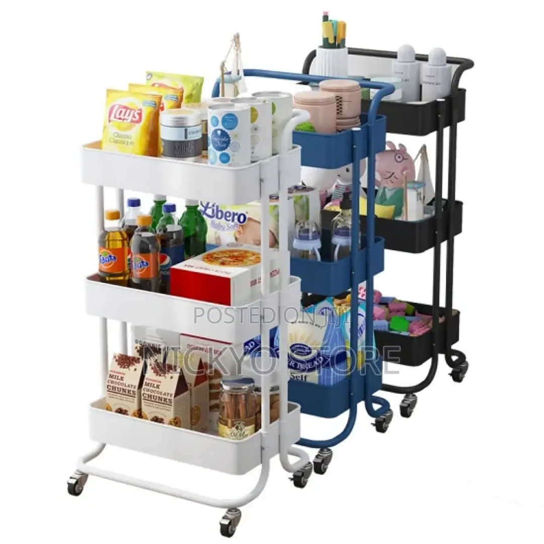 Three Tier Moving Vegetables and Fruit Storage Rack