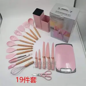 Photo - Silicone Cooking Spoon Set, Knife Set With Chopping Board