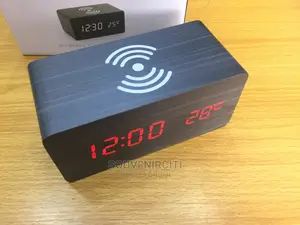 Wooden Clock With Wireless Charging Function
