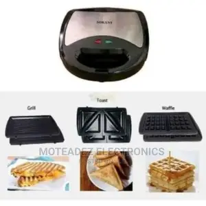 Sokany 3in1 (750w) Sandwich Toaster, Grill Maker, Waffle Maker Machine
