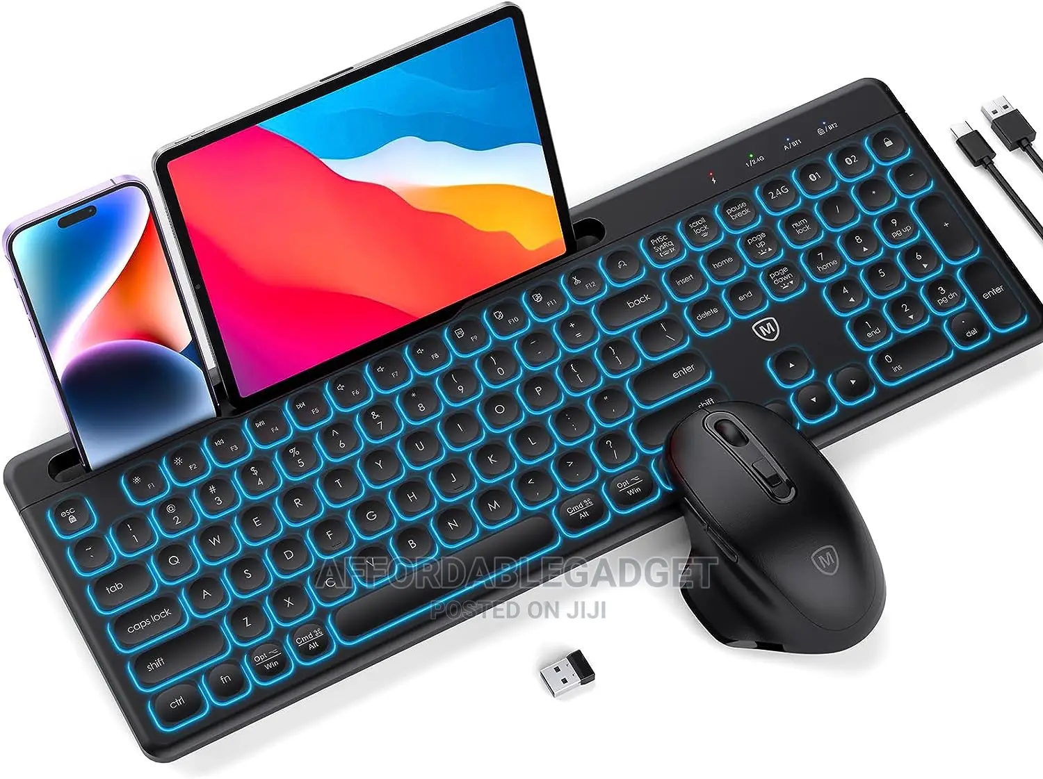 Bluetooth Wireless Keyboard and Mouse With Backlit