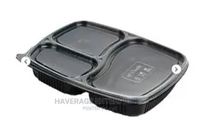 Disposable Takeaway Plates With Cover -200pcs
-3 Compartment