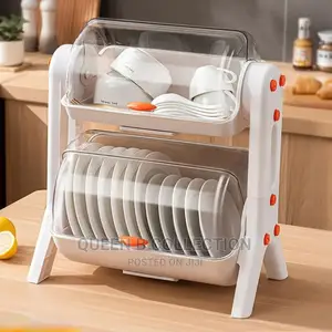 Two Layer Dish Rack With Cover