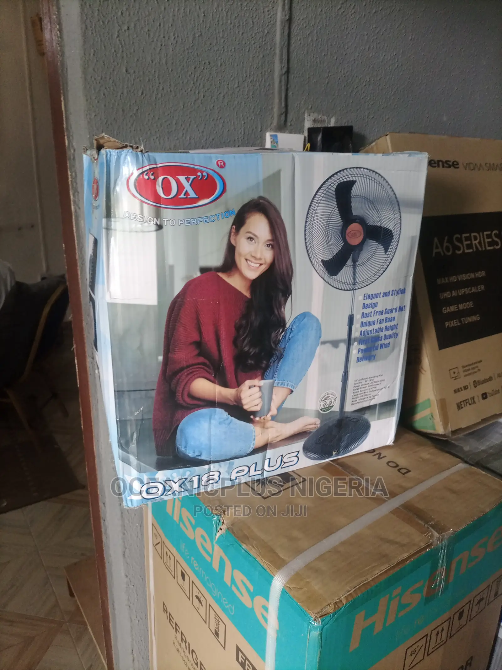 Easy Use OX 18 Inches Nonrechargeable Standing Fan