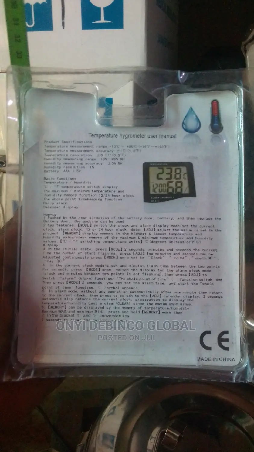 Indoor/Room Digital Alarm Clock Temperature/Humidity Meter