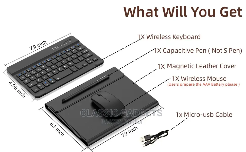 Keyboard With Pen and Mouse for Galaxy Fold 5,4,3 and 2