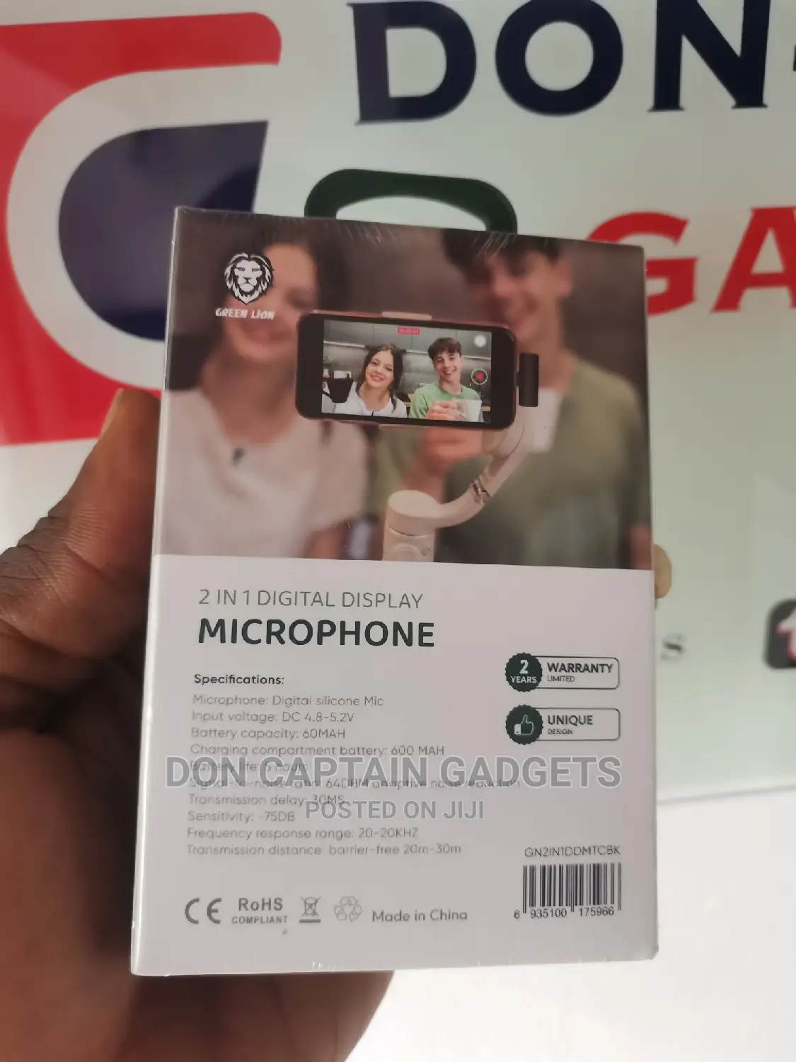 Dual Microphone Typec Green Lion Digital Display