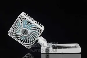 Double Powered Solar and USB Rechargeable Fan - 2400mah