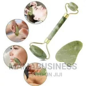 3 in 1 Contour Jade Roller and Gua Sha With Brush Set