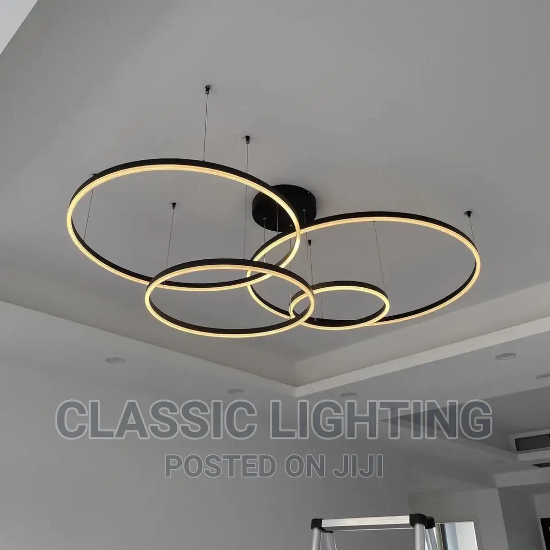 2023 Modern Led Chandelier Home Lighting Brushed Ring Light