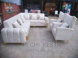 L - Shaped Upholstery Fabric Sofa With Accent Chairs